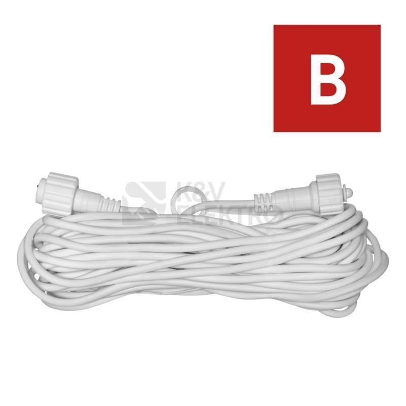 Obrázek produktu Profi prodlužovací kabel EMOS Connecting D2ZW01 ZY2280 10m pro spojovací LED vánoční řetězy bílý 1