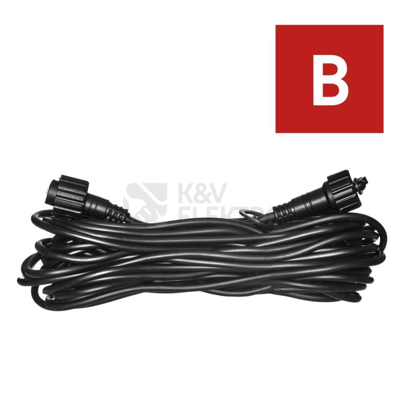 Obrázek produktu Profi prodlužovací kabel EMOS Connecting D2ZB01 ZY2281 10m pro spojovací LED vánoční řetězy černý 1