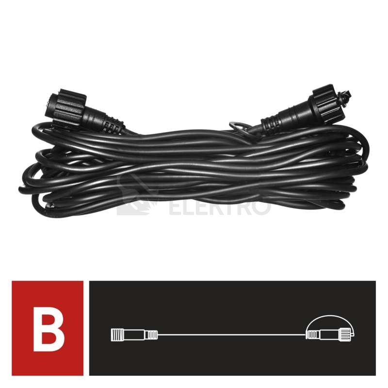 Obrázek produktu Profi prodlužovací kabel EMOS Connecting D2ZB01 ZY2281 10m pro spojovací LED vánoční řetězy černý 3