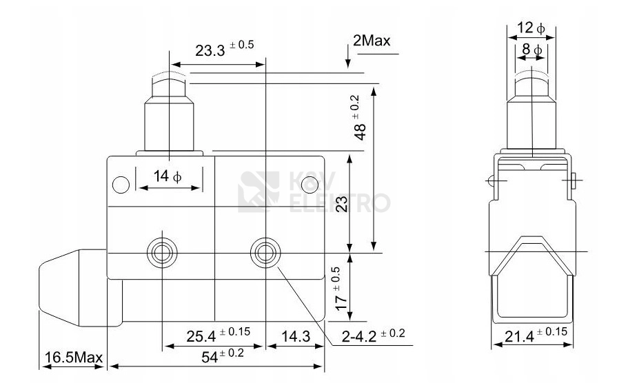 Obrázek produktu Koncový spínač TRACON LS7110 1CO 2A/230V 1