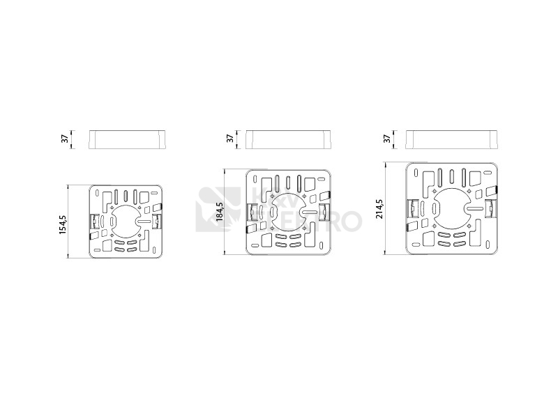 Obrázek produktu LED podhledové svítidlo Panlux SQUARE 24W IP66 3000K PN14100013 4