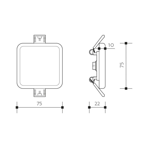 LED podhledové svítidlo Panlux SQUARE 6W IP66 4000K PN14300010