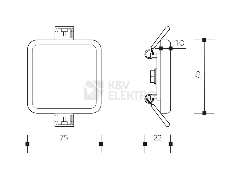Obrázek produktu LED podhledové svítidlo Panlux SQUARE 6W IP66 4000K PN14300010 1