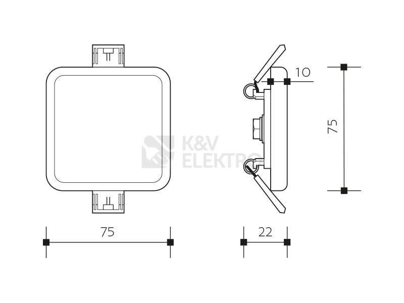 Obrázek produktu LED podhledové svítidlo Panlux SQUARE 6W IP66 4000K PN14300010 1