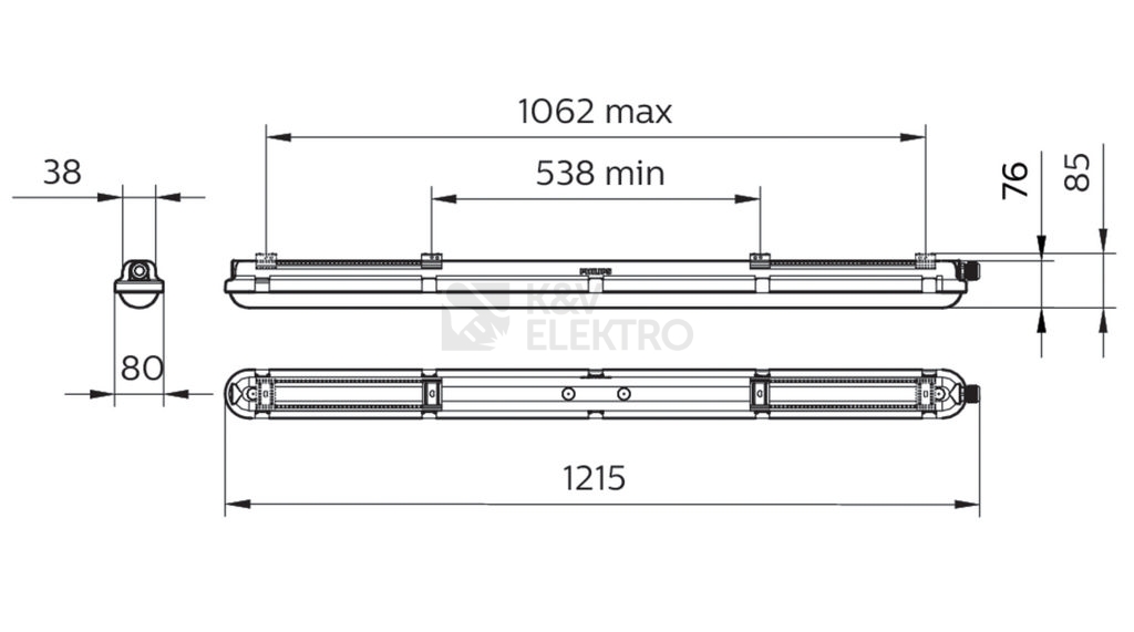 Obrázek produktu LED zářivka Philips CoreLine Waterproof G2 WT120C G2 LED40S/840 PSU L1200 1