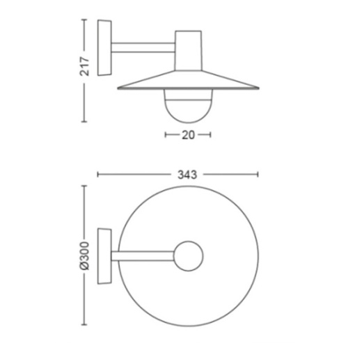 Venkovní nástěnné svítidlo Philips Skua 17382/30/PN E27 42W IP44 (obrázek 8)