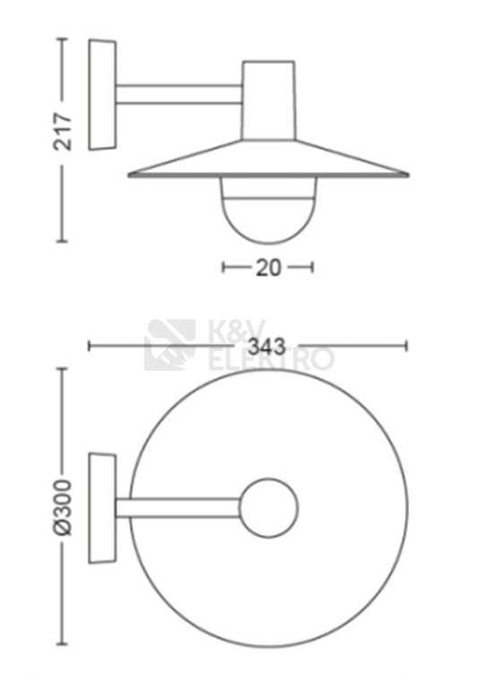 Obrázek produktu Venkovní nástěnné svítidlo Philips Skua 17382/30/PN E27 42W IP44 7