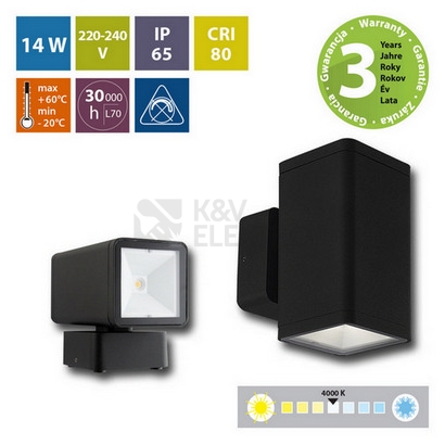 Obrázek produktu LED svítidlo McLED Verona 2S 14W 4000K IP65 černá ML-518.020.19.0 11
