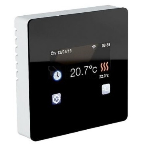 Termostat dotykový Fenix TFT WiFi černý dvě čidla (prostorové + podlahové)