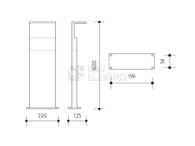 Obrázek produktu Zahradní LED svítidlo Panlux NATURA výška 60cm PN42300007 1