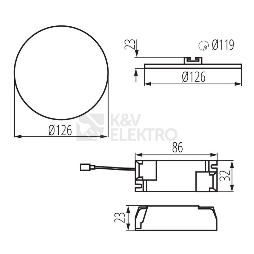 Obrázek produktu Podhledové LED svítidlo Kanlux AREL DO 10W-WW teplá bílá 29585 13