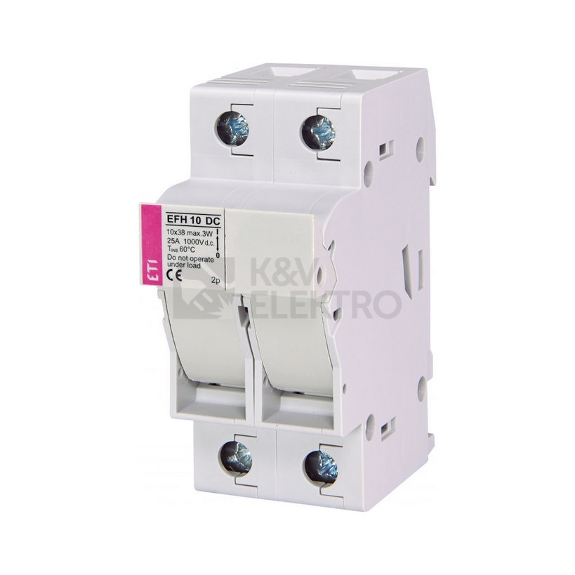 Obrázek produktu Pojistkový odpínač ETI EFH 10 DC 2P 1000VDC 25A pro válcové pojistky 10x38 gPV 002540203 0