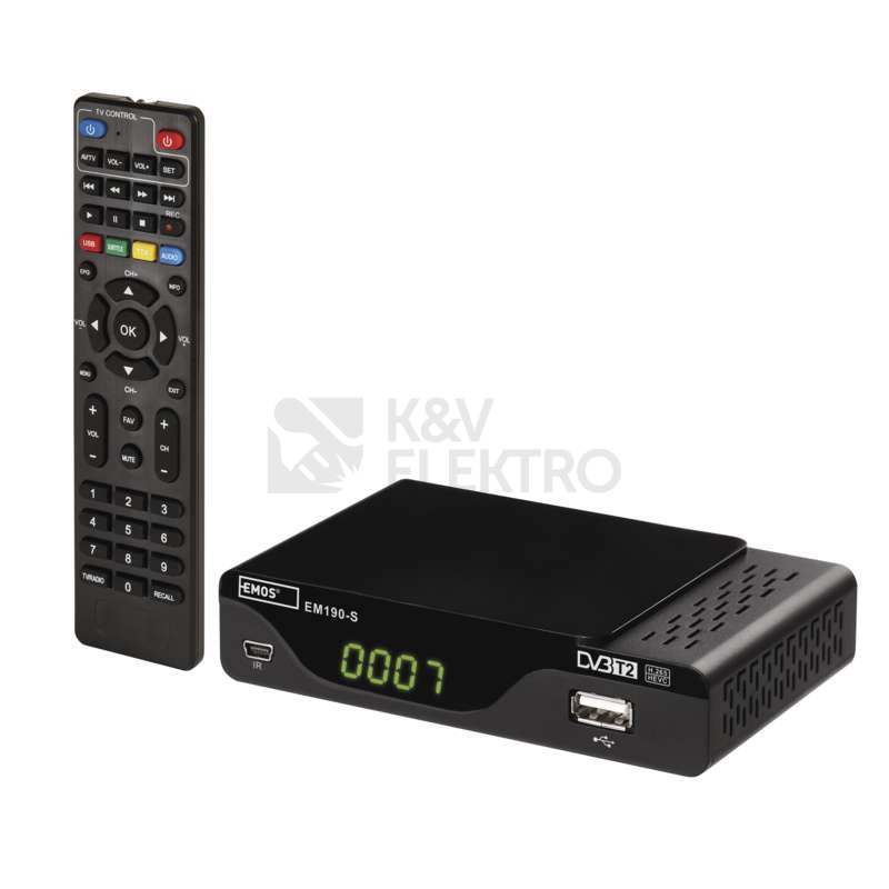 Obrázek produktu  Set-top box EMOS EM190-S HD HEVC H265 (DVB-T2) J6014 s externím čidlem 2
