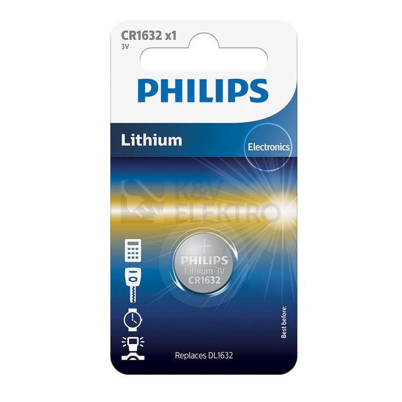 Obrázek produktu  Knoflíková baterie Philips CR1632/00B lithiová 3V 1ks 0