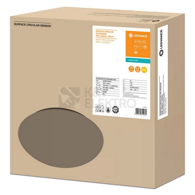 Obrázek produktu LED svítidlo LEDVANCE Surface Circular 350mm 18W/3000K teplá bílá IP44 s pohybovým čidlem 9