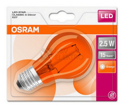 Obrázek produktu  Dekorační žárovka LED STAR CLASSIC A Décor E27 Osram 2,5W (15W) oranžová 2