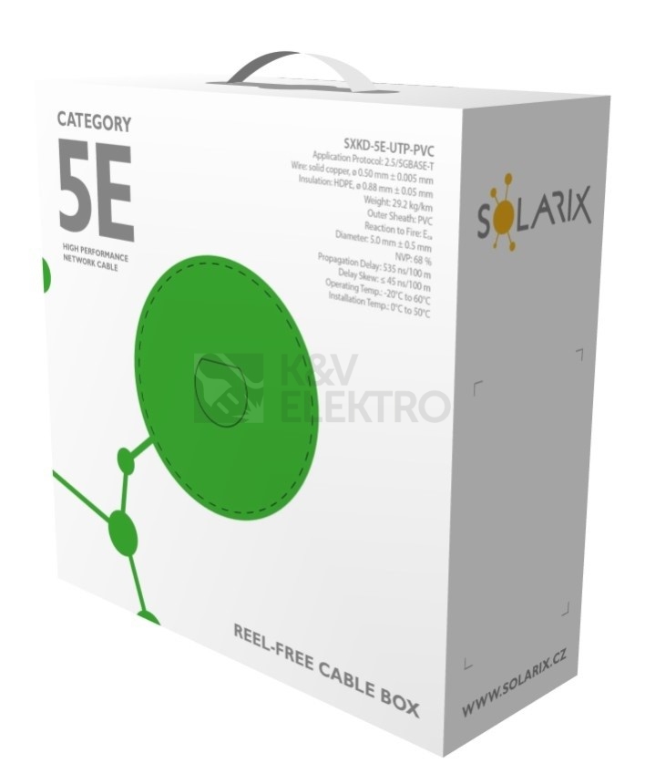 Obrázek produktu UTP kabel Solarix SXKD-5E-UTP-PVC (box 100m) 1