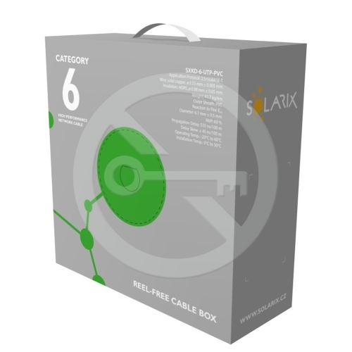 UTP kabel Solarix SXKD-6-UTP-PVC šedý (box 100m)