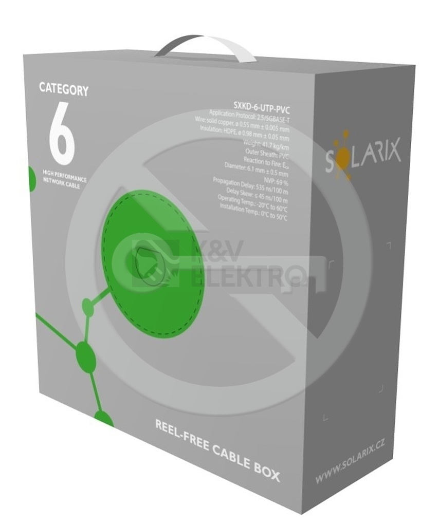 Obrázek produktu UTP kabel Solarix SXKD-6-UTP-PVC (box 100m) 1