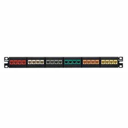 Patch panel pro 24 modulů NetKey 1U 19" neosazený černý PANDUIT NKFP24Y