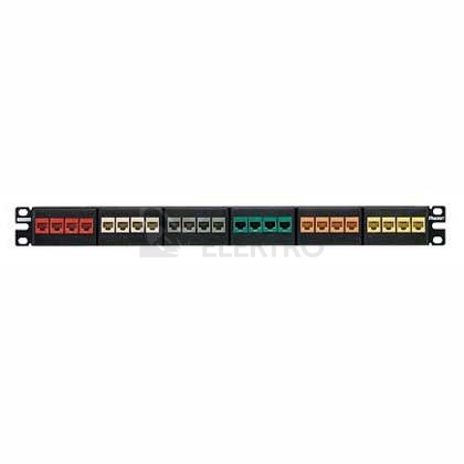 Obrázek produktu Patch panel pro 24 modulů NetKey 1U 19" neosazený černý PANDUIT NKFP24Y 0