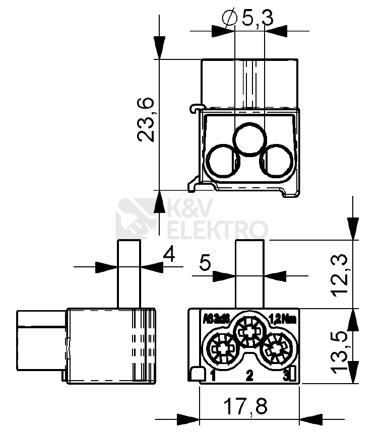 Obrázek produktu Svorka připojovací AS-3x16 SNK pro Al/Cu 3x16mm2 1079505 5