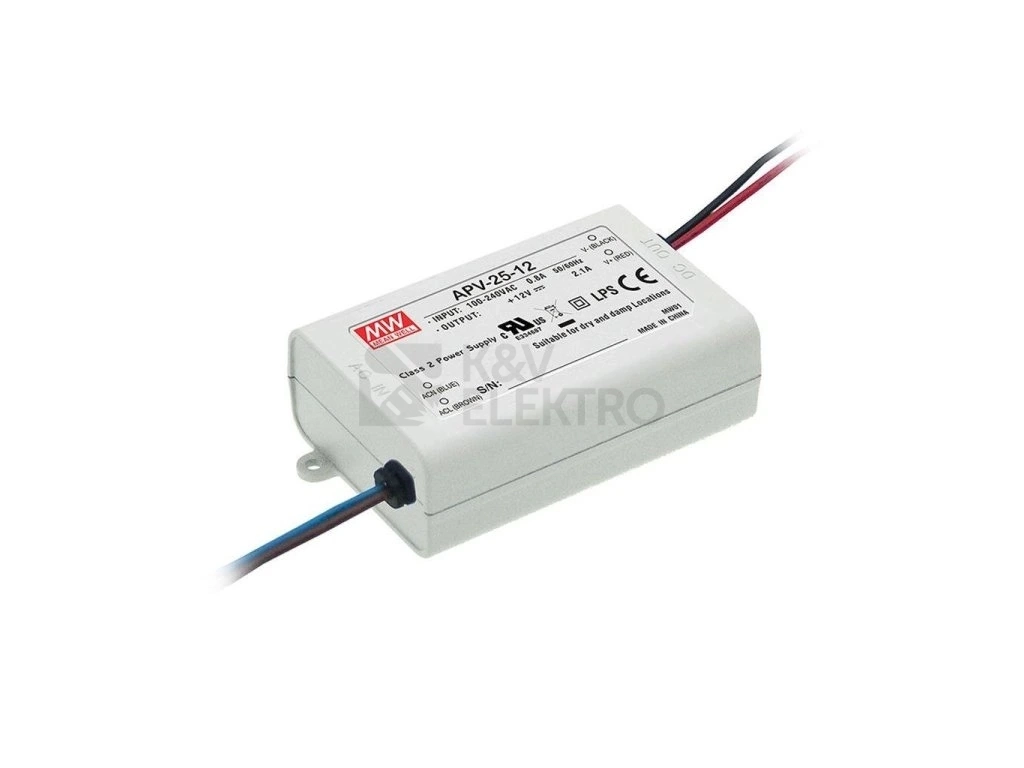 Obrázek produktu Napájecí zdroj MEAN WELL pro LED 12VDC 25W APV-25-12 0