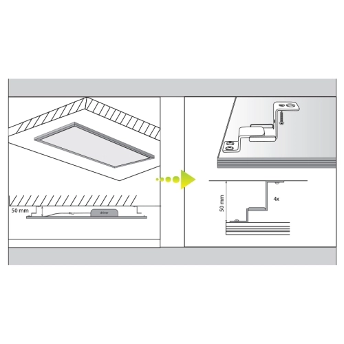 Sada úchytů k přisazení LED panelů McLED Office ML-419.002.32.0 (obrázek 3)