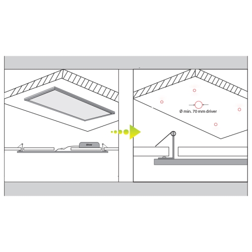 Sada k připevnění LED panelů McLED Office do podhledu ML-419.004.32.0
