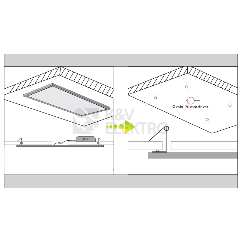 Obrázek produktu Sada k připevnění LED panelů McLED Office do podhledu ML-419.004.32.0 2