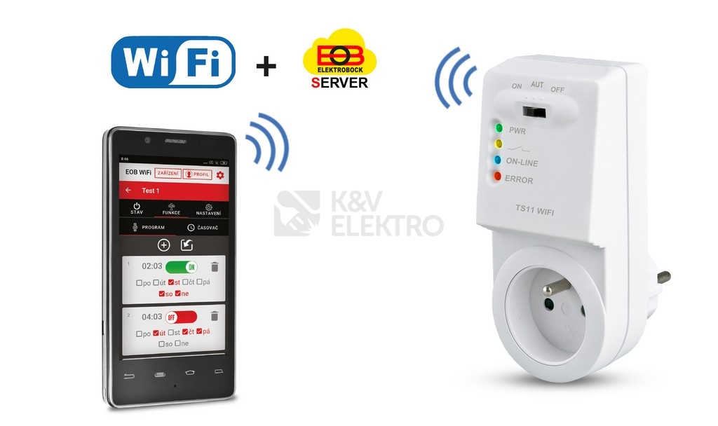 Obrázek produktu Dálkově ovládaná zásuvka ELEKTROBOCK TS11 WIFI 1