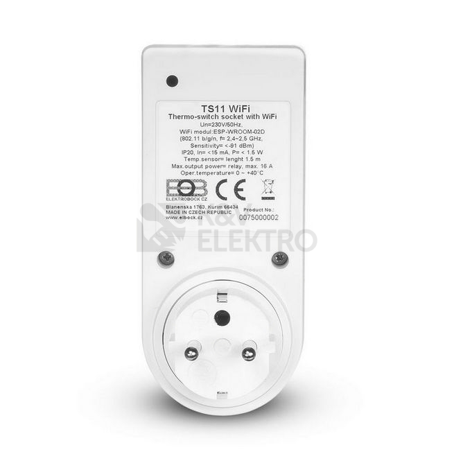 Obrázek produktu Dálkově ovládaná zásuvka ELEKTROBOCK TS11 WIFI 5