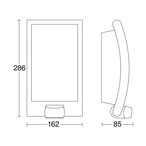 Venkovní nástěnné svítidlo Steinel L 22 antracit 035709 1xE27/60W s pohybovým čidlem