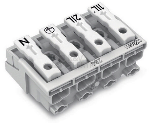 Obrázek produktu  Svorka WAGO 294-4024 pro připojení svítidla se stálou a spínanou fází. Póly PE, N, L a L´ 0