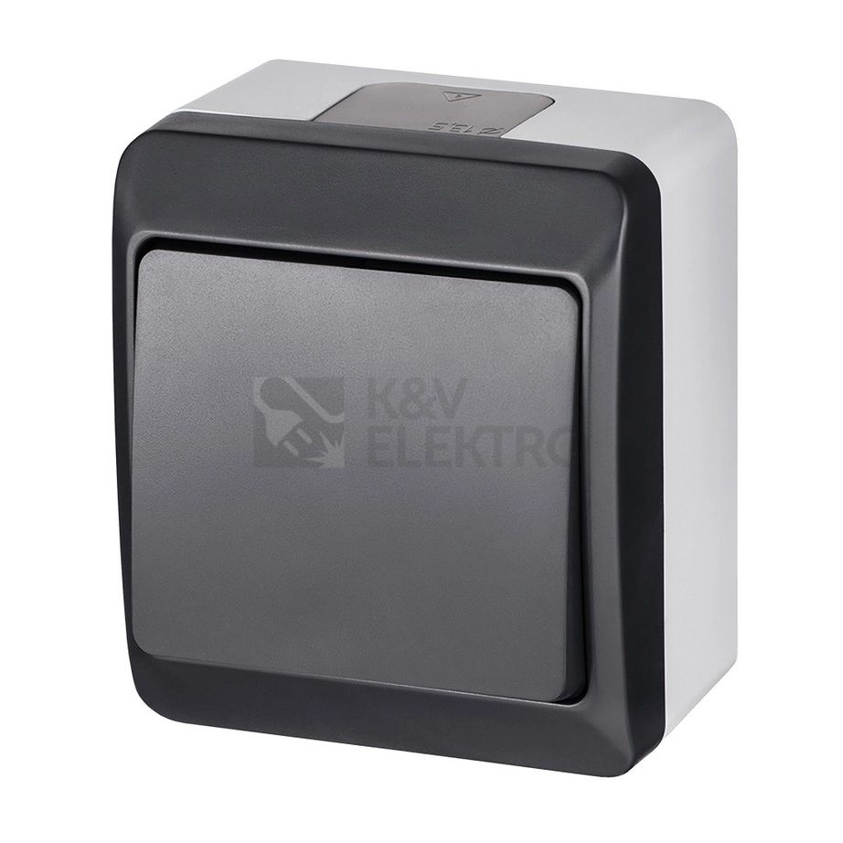 Obrázek produktu Vypínač č.6 Famatel Galatea IP44 antracit 5331-07 0