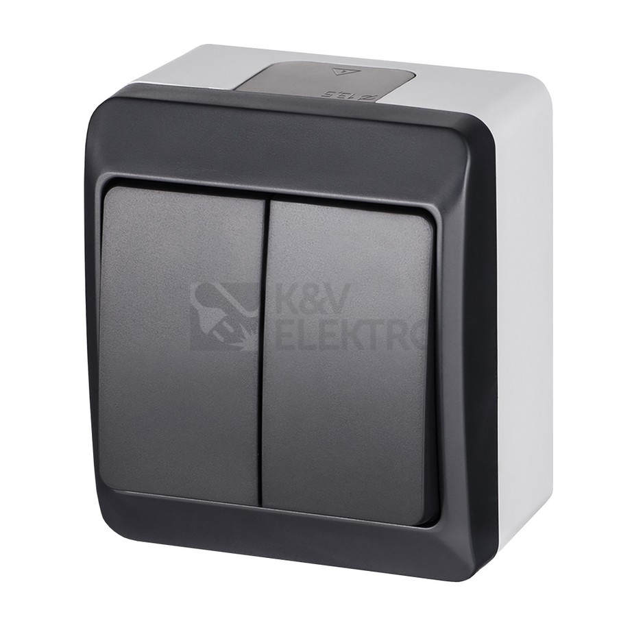 Obrázek produktu  Vypínač č.5 Famatel Galatea IP44 antracit 5332-07 0