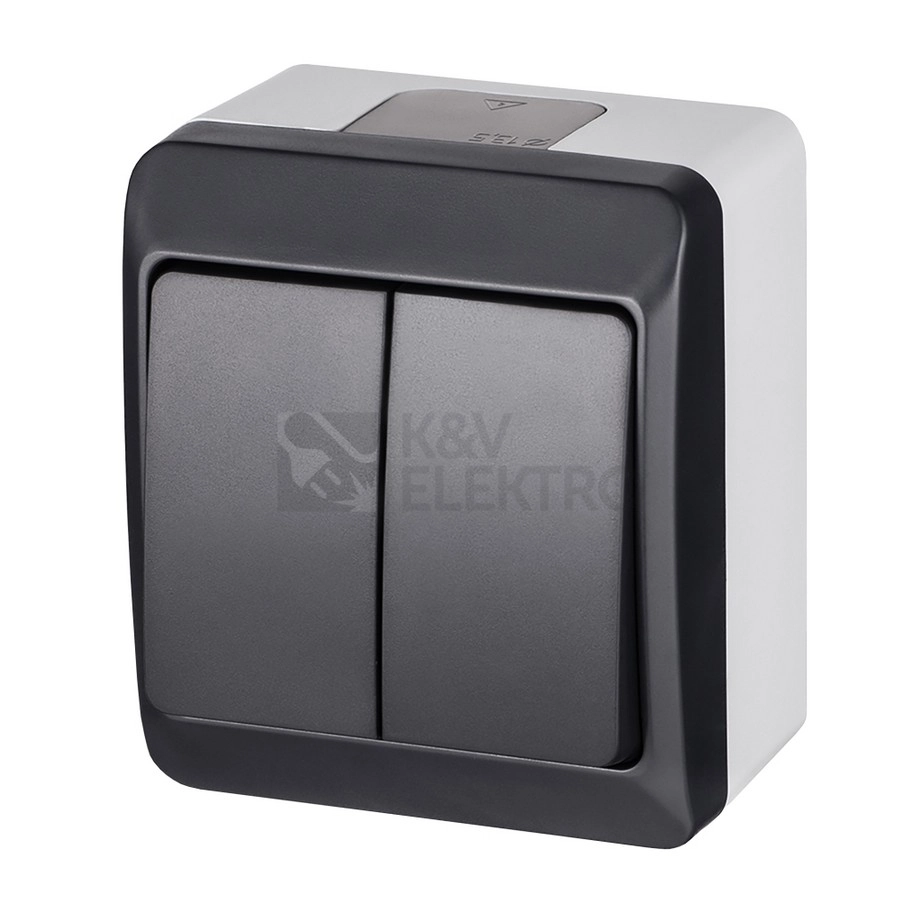 Obrázek produktu Vypínač č.5 Famatel Galatea IP44 antracit 5332-07 0
