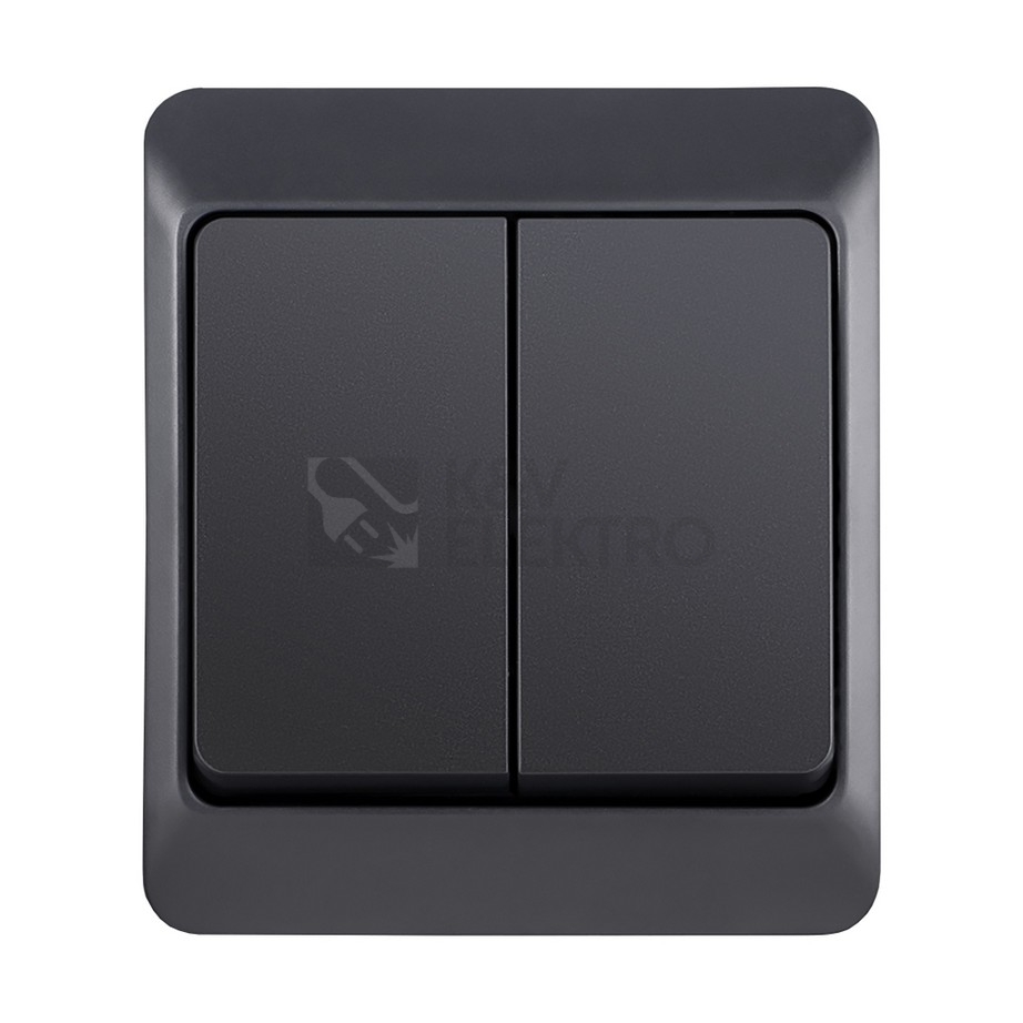 Obrázek produktu Vypínač č.5 Famatel Galatea IP44 antracit 5332-07 1