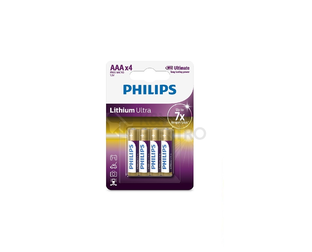 Obrázek produktu Mikrotužkové baterie AAA Philips lithiové FR03LB4A/10 (blistr 4ks) 0