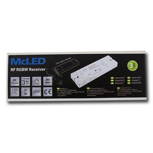 Obrázek produktu RF přijímač pro ovladače RGBW McLED ML-910.048.22.0 6