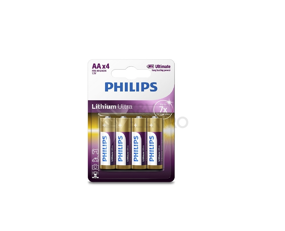 Obrázek produktu Tužkové baterie AA Philips lithiové FR6LB4A/10 (blistr 4ks) 0