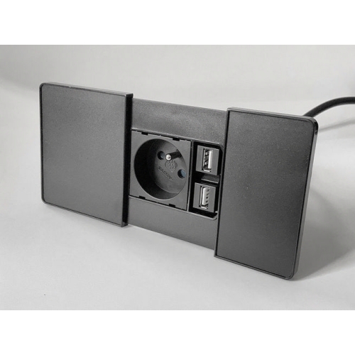 Vestavná zásuvka VersaPAD 06008E00002 1x230V 2xUSB černá