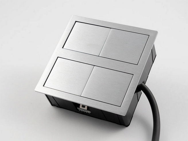 Vestavné zásuvky VersaHIT 06015E00001 DUAL 2x230V kartáčovaná nerez
