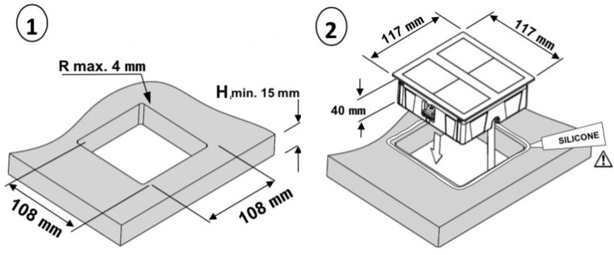 Vestavné zásuvky VersaHIT 06015E00001 DUAL 2x230V kartáčovaná nerez (obrázek 3)