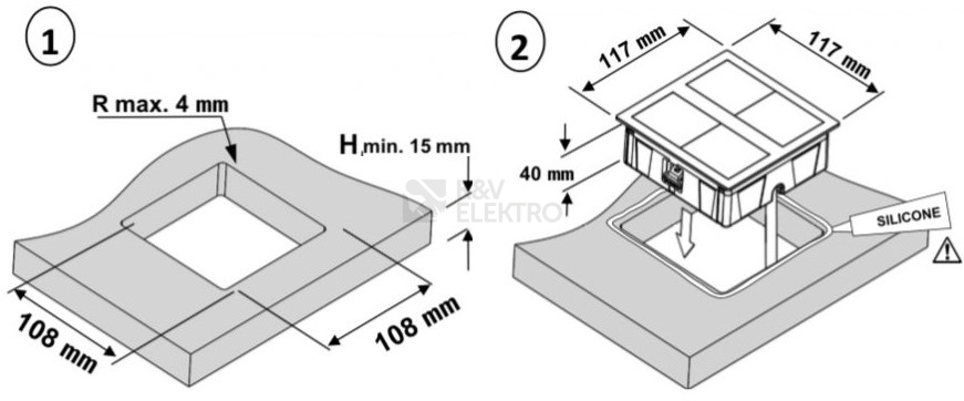 Obrázek produktu  Vestavné zásuvky VersaHIT 06015E00001 DUAL 2x230V kartáčovaná nerez 3