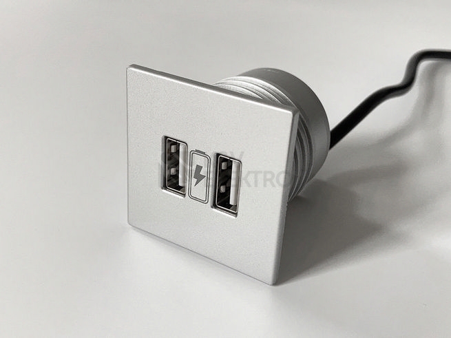 Obrázek produktu Nabíječka USB do nábytku VersaPICK 06029P00005 2xUSB 5V 2,1A hliník 0