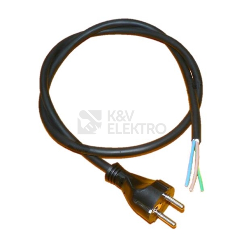 Flexo šňůra 3m H05VV-F3x1,5mm2 černá přímá vidlice