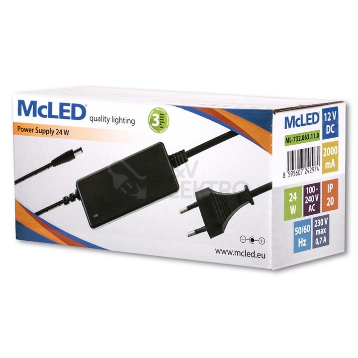 Obrázek produktu  LED napájecí zdroj McLED 12V 24W ML-732.063.11.0 4