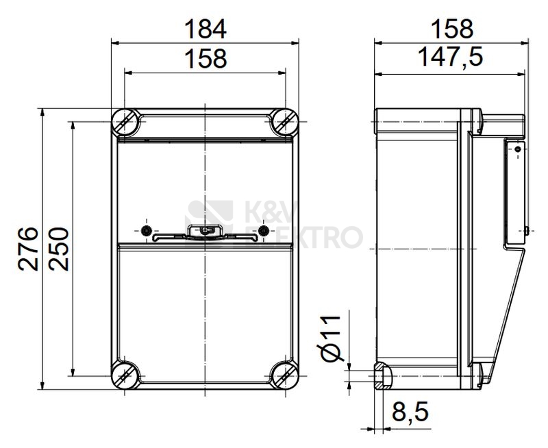 Obrázek produktu  Zásuvková skříň nástěnná SC 31 309 E.02 jištěná s chráničem
 1