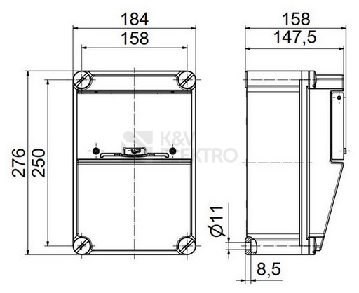 Obrázek produktu  Zásuvková skříň nástěnná SC 31 309 E.02 jištěná s chráničem
 5